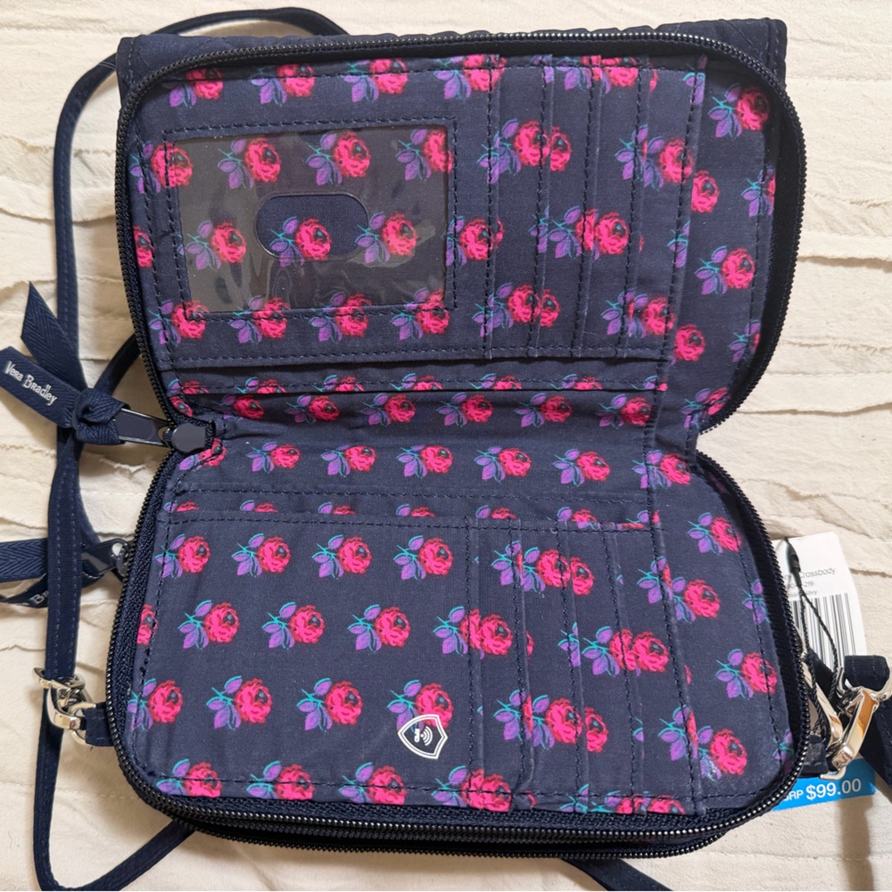 Vera Bradley RFID Smartphone Wristlet Wallet Crossbody Bag, Navy, 
NWT $99 - Picture 5 of 6